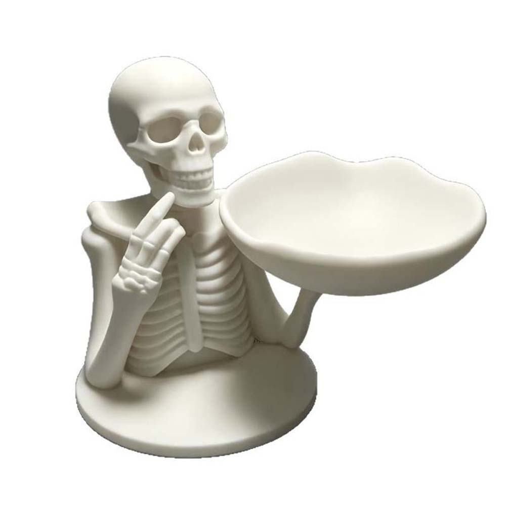 3D Printing Pla - 3D-geprinte skelet-snoepkom, mat wit, botvormig schedelblad,