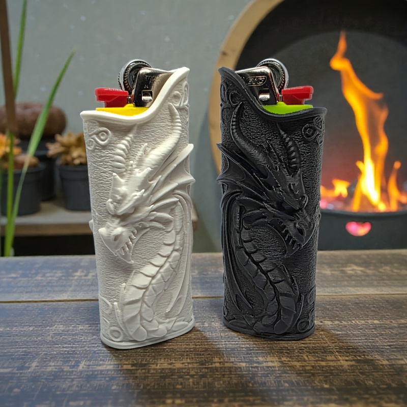 3D Printing Pla - Gotische geëmbosseerde draak aanstekerhoes 3D-geprint reliëf