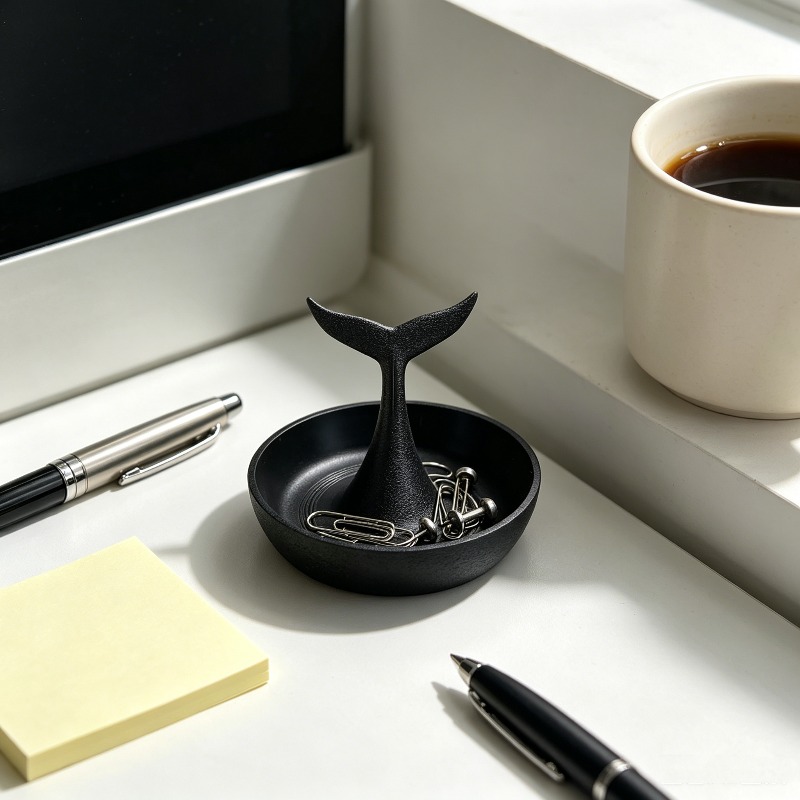 3D Printing Jewelry - 3D-geprinte walvisstaart sieradenschaal mini ronde bureau-opbergbak