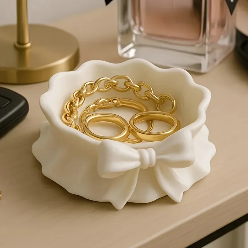 3D Printing Jewelry - Witte boogvormige opbergbak, 3D-geprinte boogvormige sieradenopbergbak,