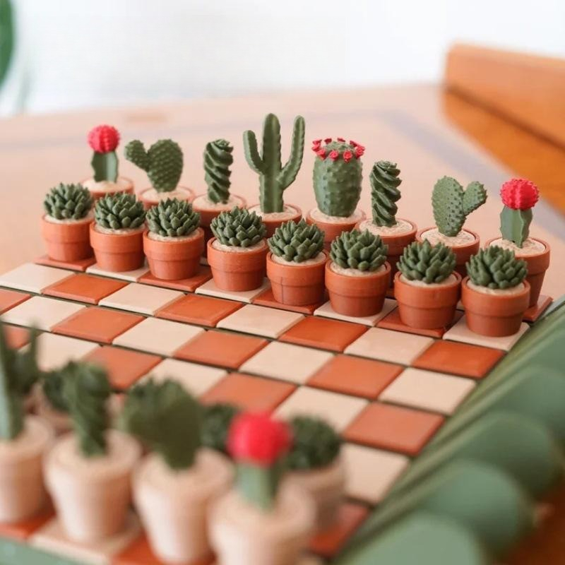 Cactus schaakset 3D geprint cr - 3D Printing Chess recensie en prijs
