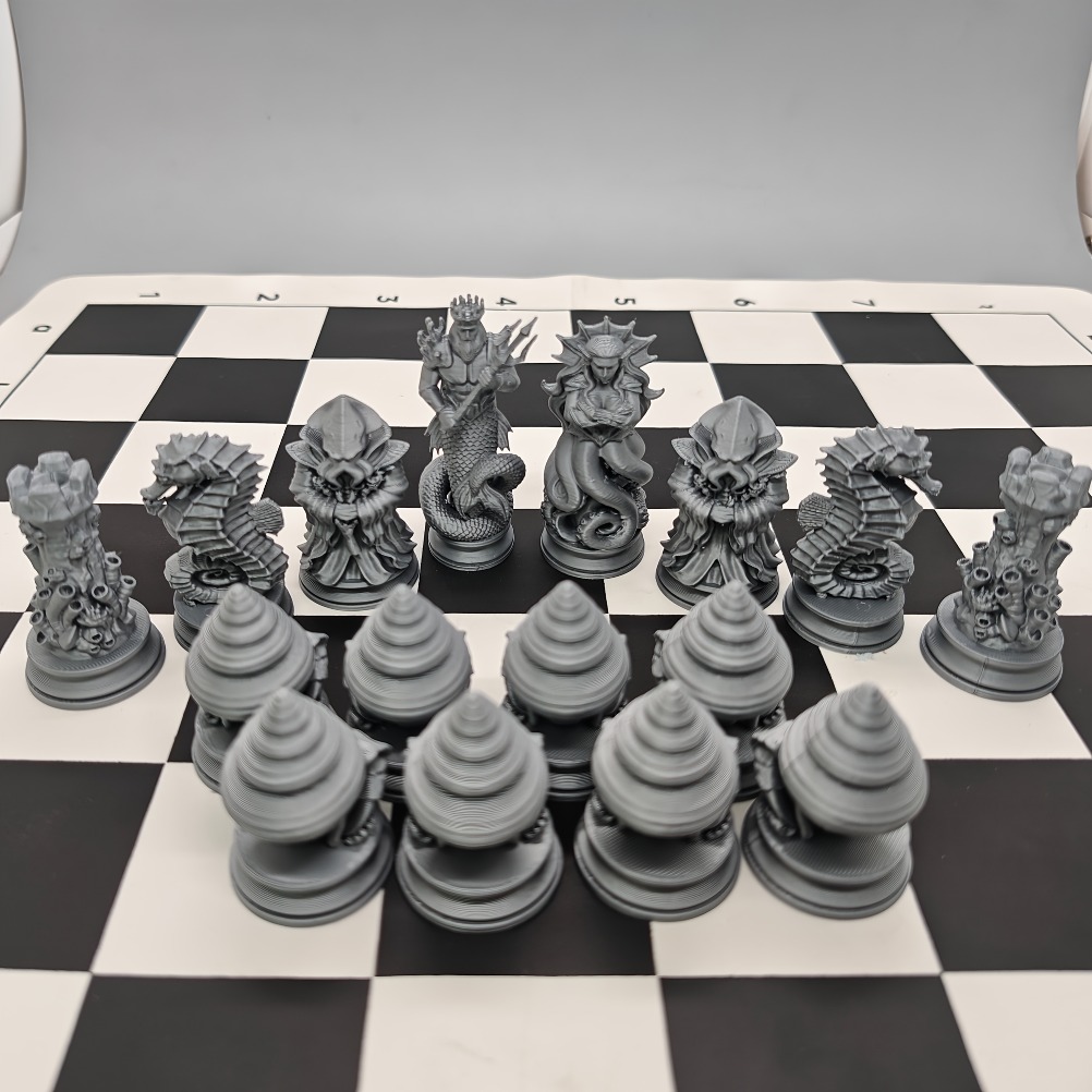 16-delige Ocean Myth schaakfig - 3D Printing Chess recensie en prijs