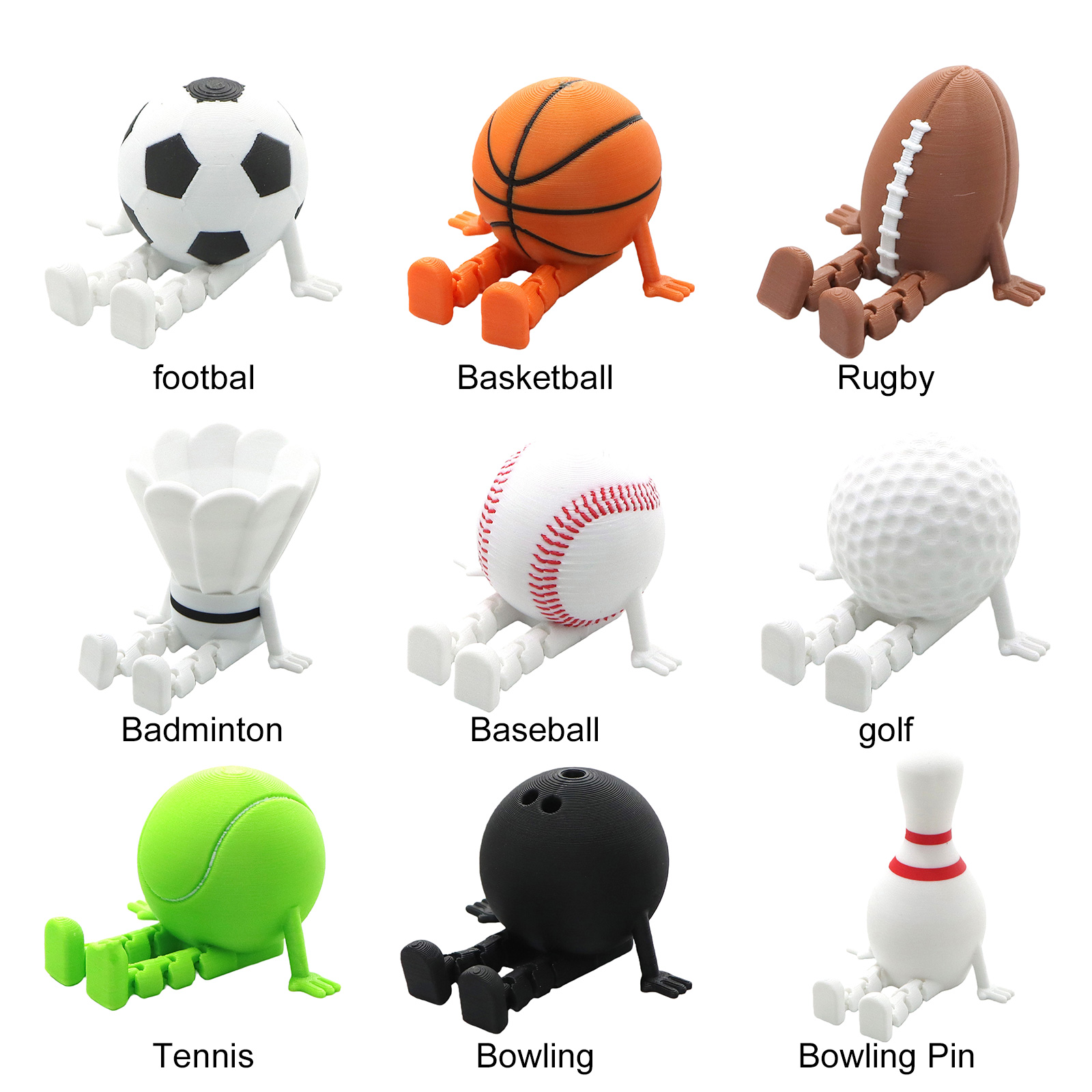 Sportbalvriendjes 3D-geprinte  - 3D Printing Pla recensie en prijs